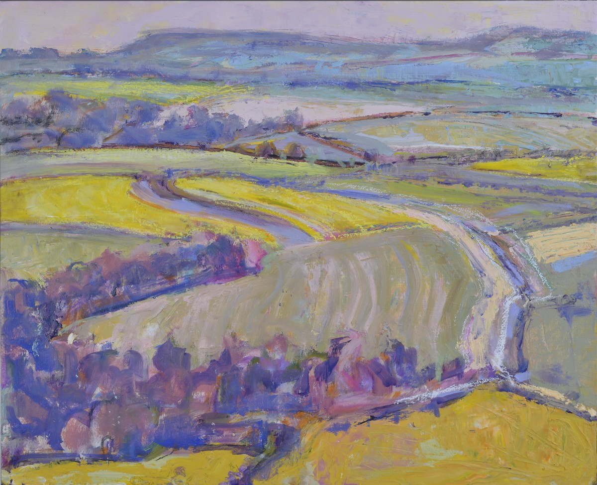 Yellow Fields Spring Haze by Frances Knight 