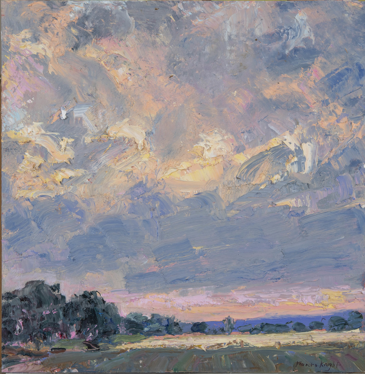 Pink Sunset Over the Downs by Frances Knight 