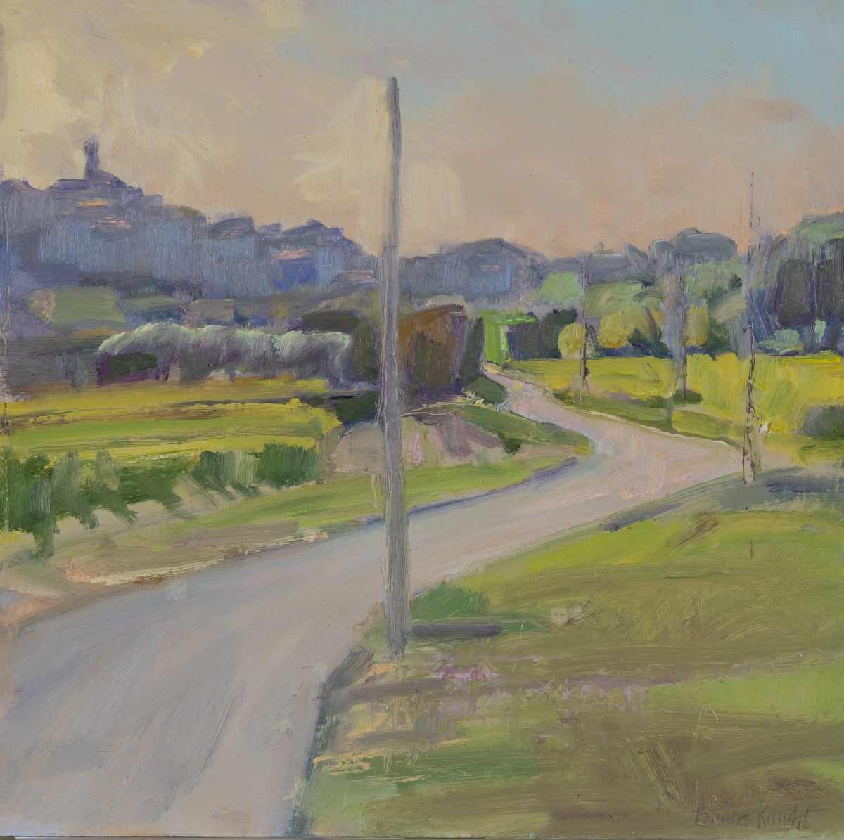 Caromb Road Afternoon Light by Frances Knight 