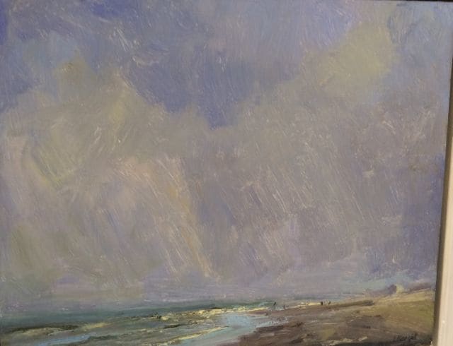 Blue Day Distant Walkers (unframed) by Frances Knight, Image 1.