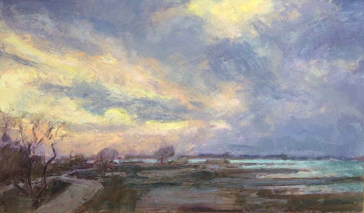 Windy Sunset Towards Thorney by Frances Knight 