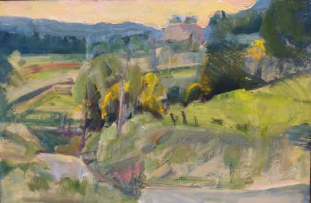 Towards Les Amboises Sunset (unframed) by Frances Knight 