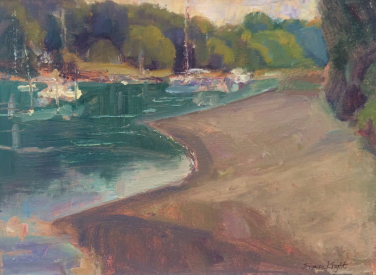 Boats Evening Light October by Frances Knight 