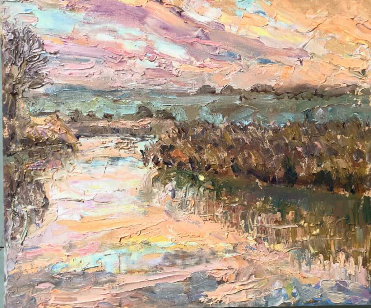 Pink Sunrise RIver Arun by Frances Knight, Image 1.