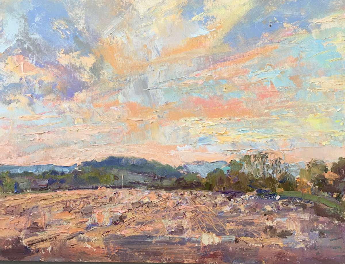 Haybales Field Evening by Frances Knight, Image 1.