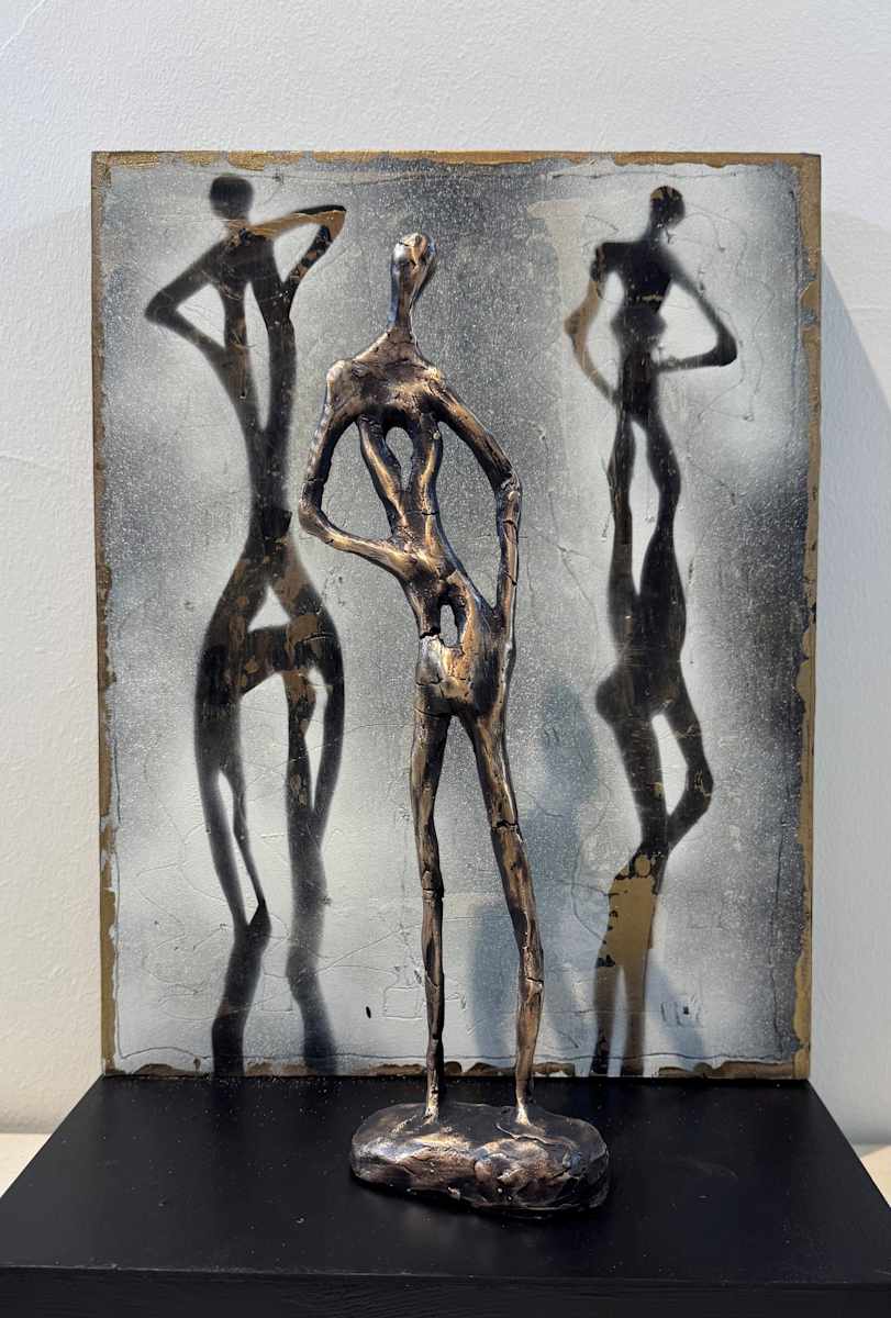 Shadows and Grace, No. 2 by Kim DiDonato  Image: Bronze sculpture on wood base