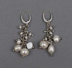 Natural Pearl Earrings by Denise Barr, Image 1.