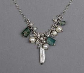Pearl and Ancient Roman Glass Necklace by Denise Barr, Image 1.