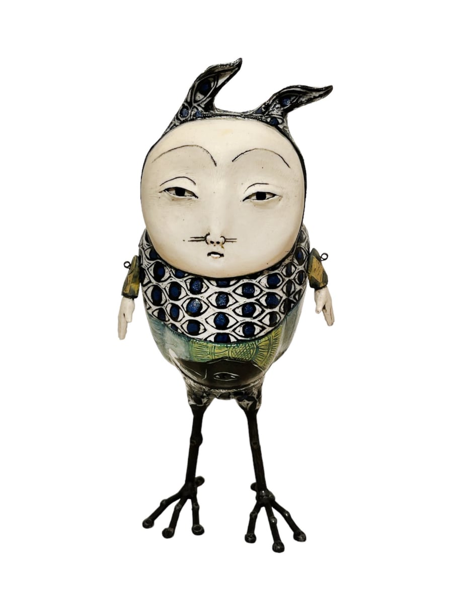 Bird Man - round face by John and Robin Gumaelius 