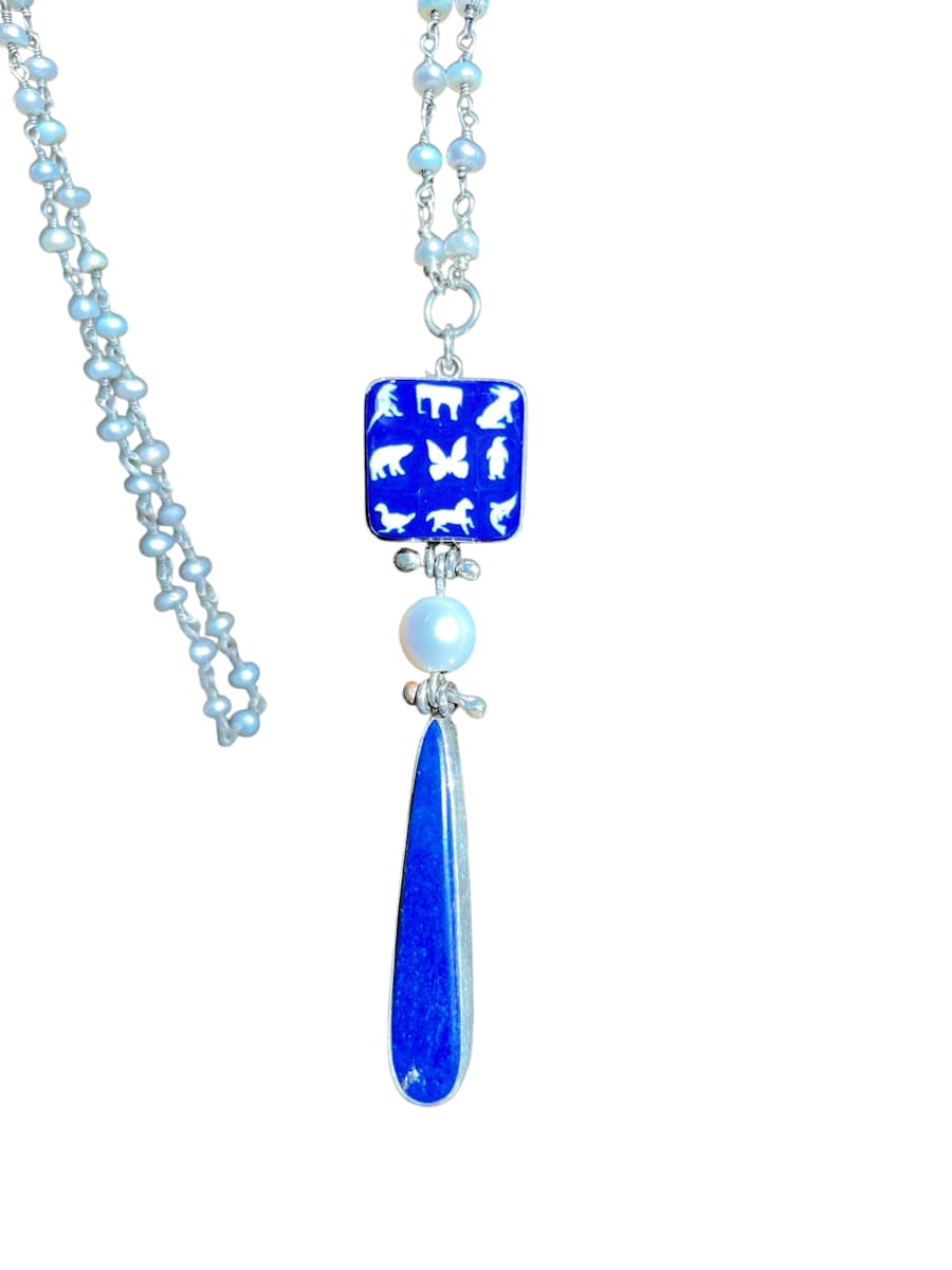 Blue Zoo Necklace by Denise Barr, Image 1.