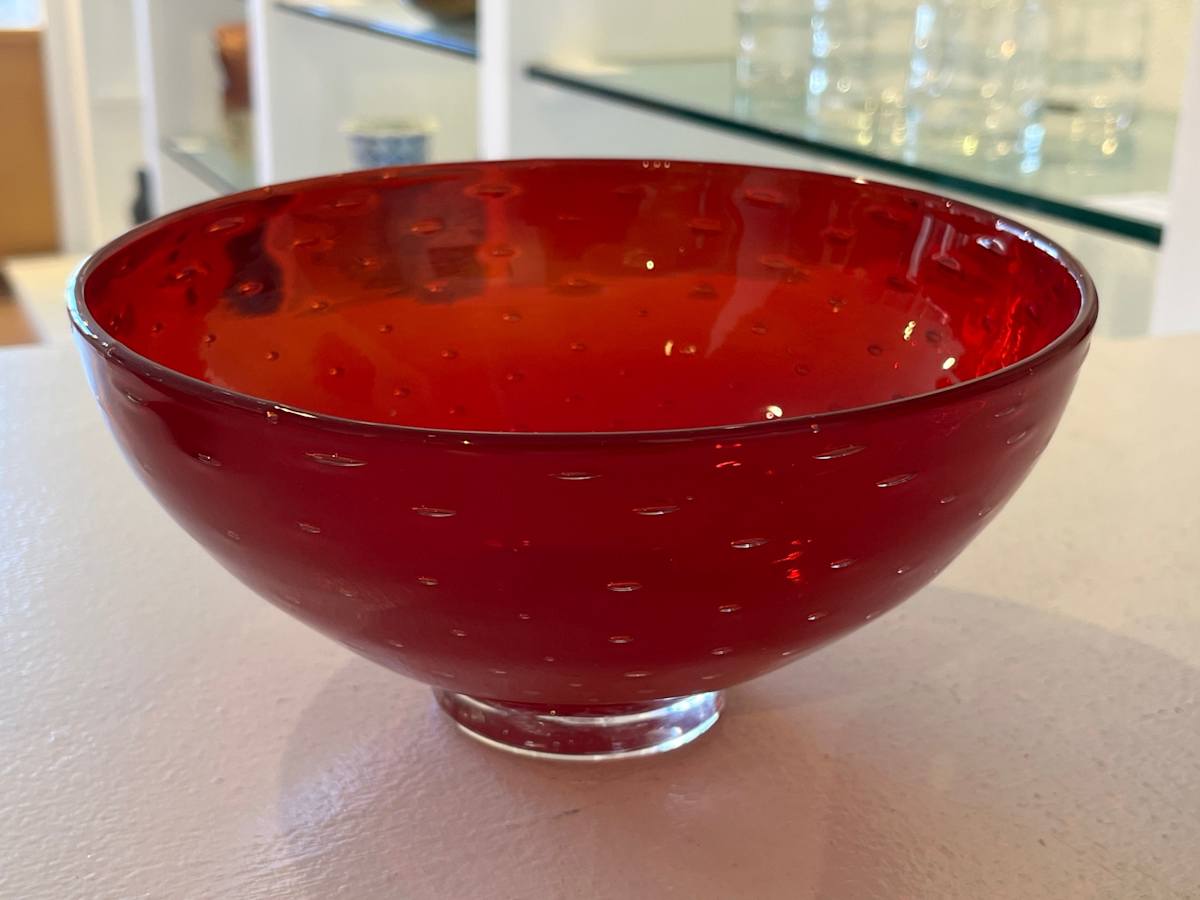 Red Bubble Bowl #4 by Katrina Hude 