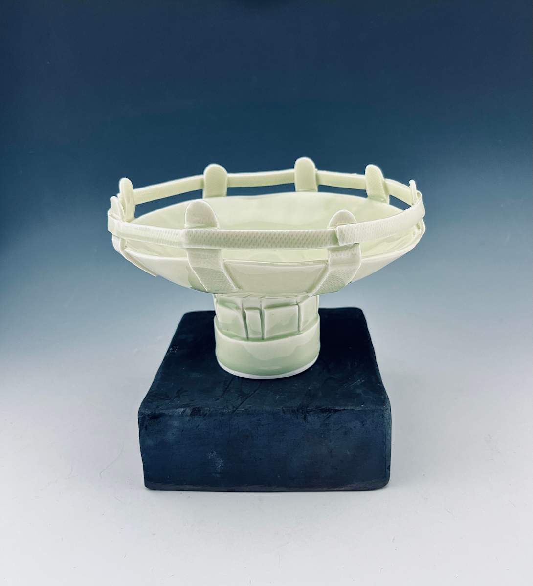 Footed Celadon Bowl by Jan Lipetz, Image 1.