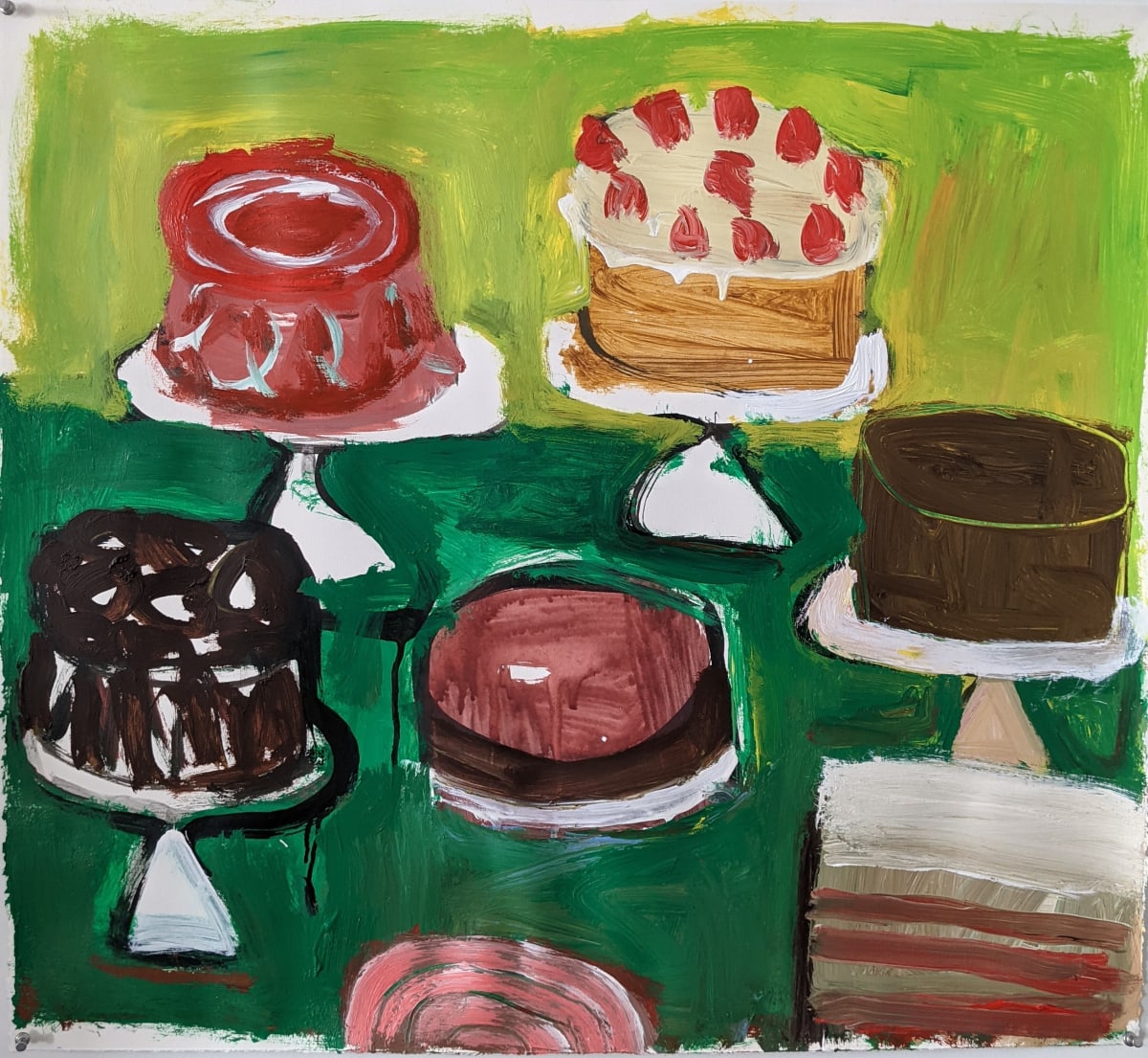 Cake On Green Table by Eric Day Chamberlain, Image 1.