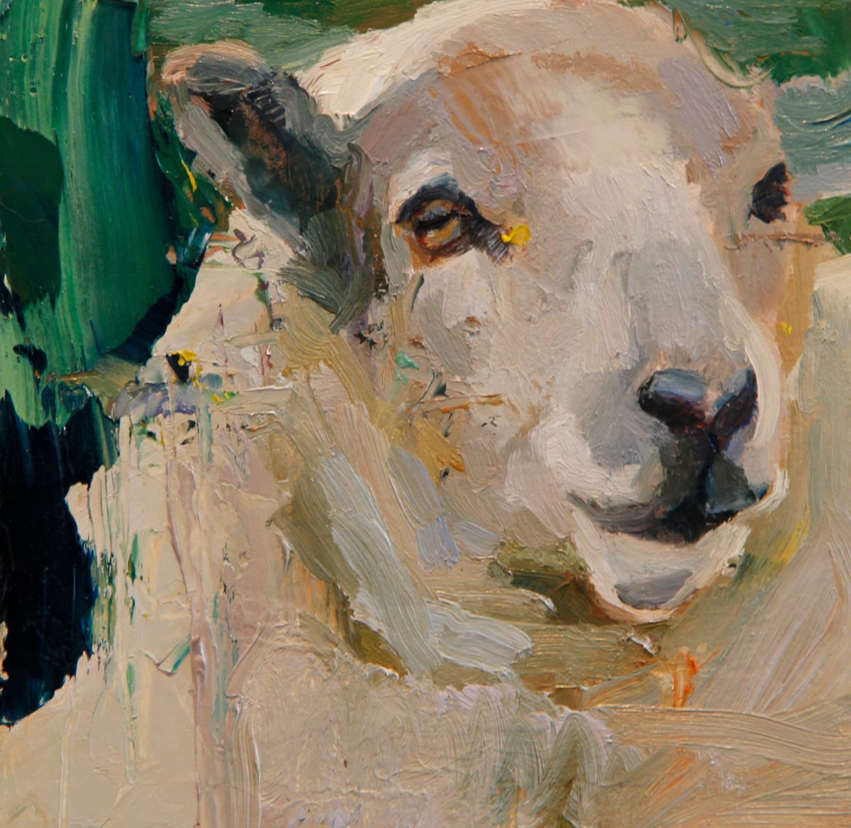 Ewe in Spring Green by Claudia Pettis 