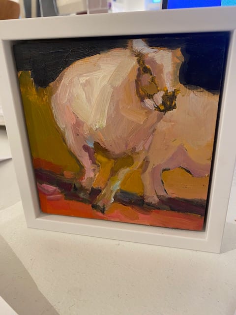 Sheep Run in Red and Black by Claudia Pettis 