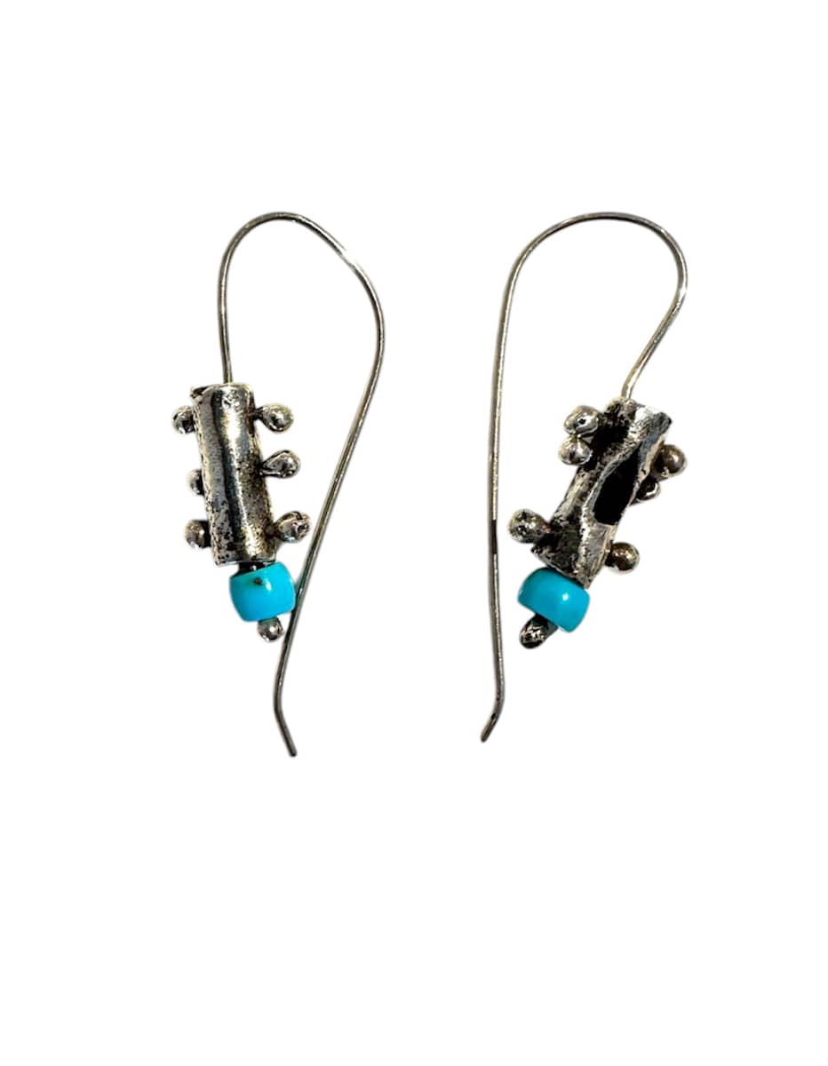 Small Turquoise Earring by Denise Barr, Image 1.