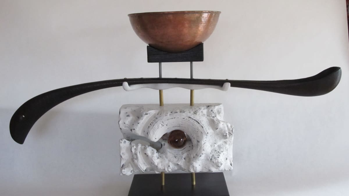 Ceremonial Bowl by Michael Scott  Image: Wood, Copper, Brass, Steel, Faux Amber.