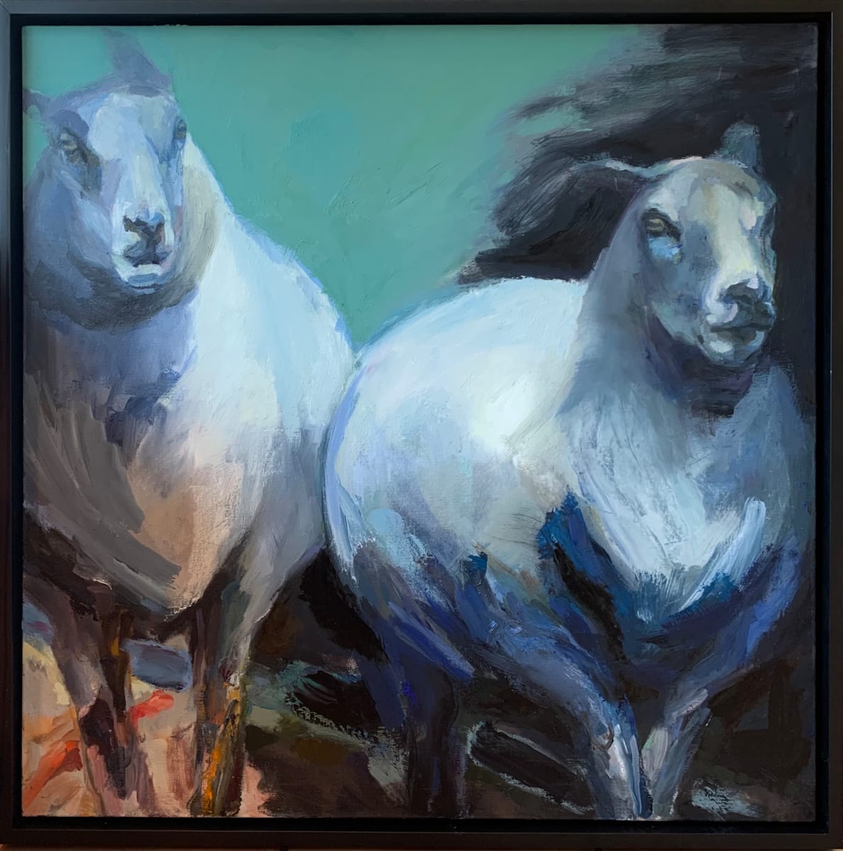 Two Sheep into the Night II by Claudia Pettis 