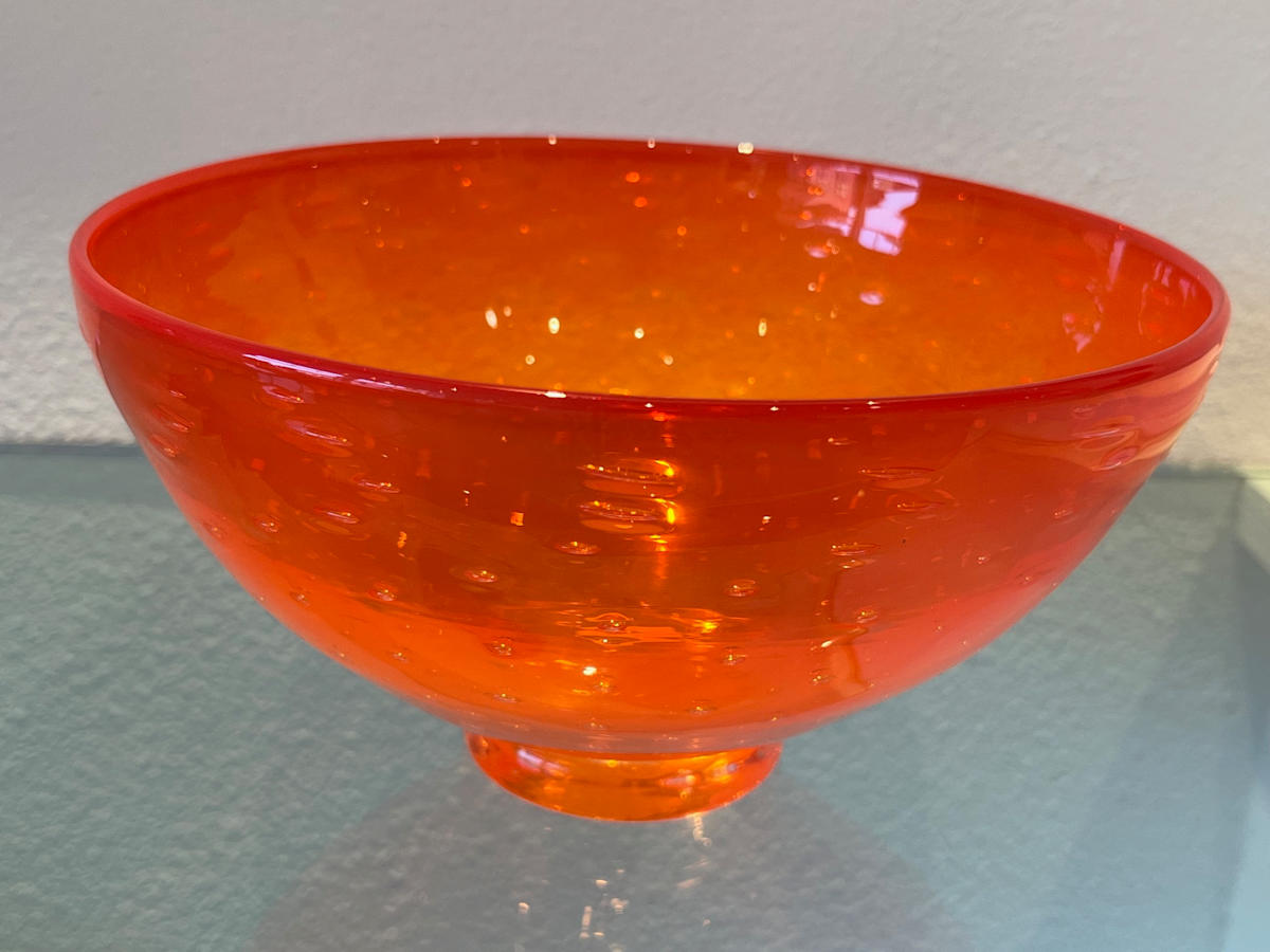 Orange Bubble Bowl #5 by Katrina Hude 