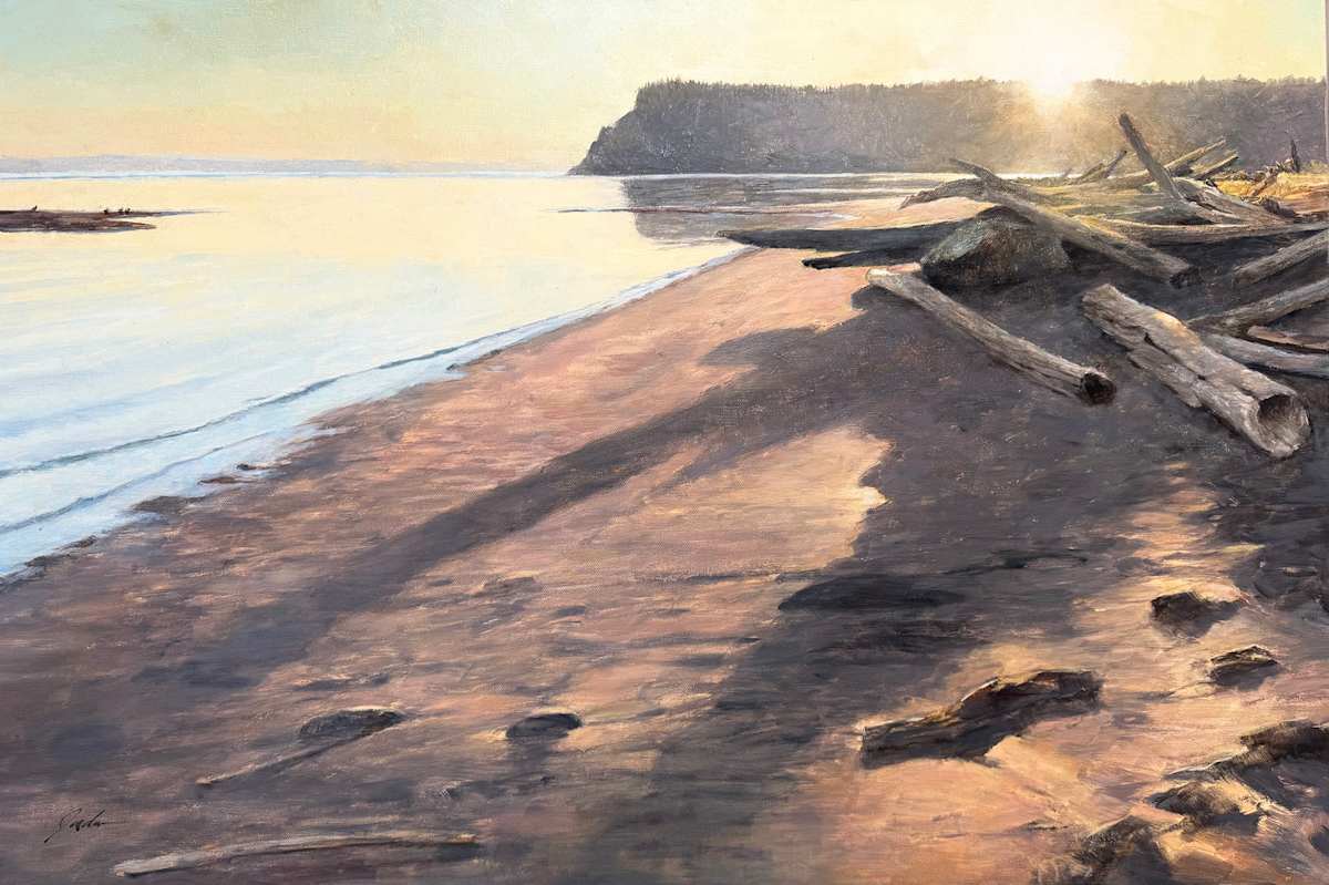 Double Bluff and the Setting Sun by Pete Jordan 
