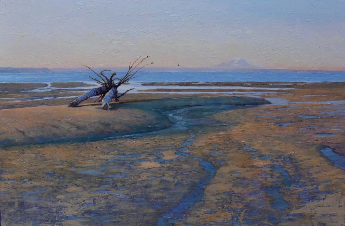 Low Tide with Mt, Rainier by Pete Jordan, Image 1.
