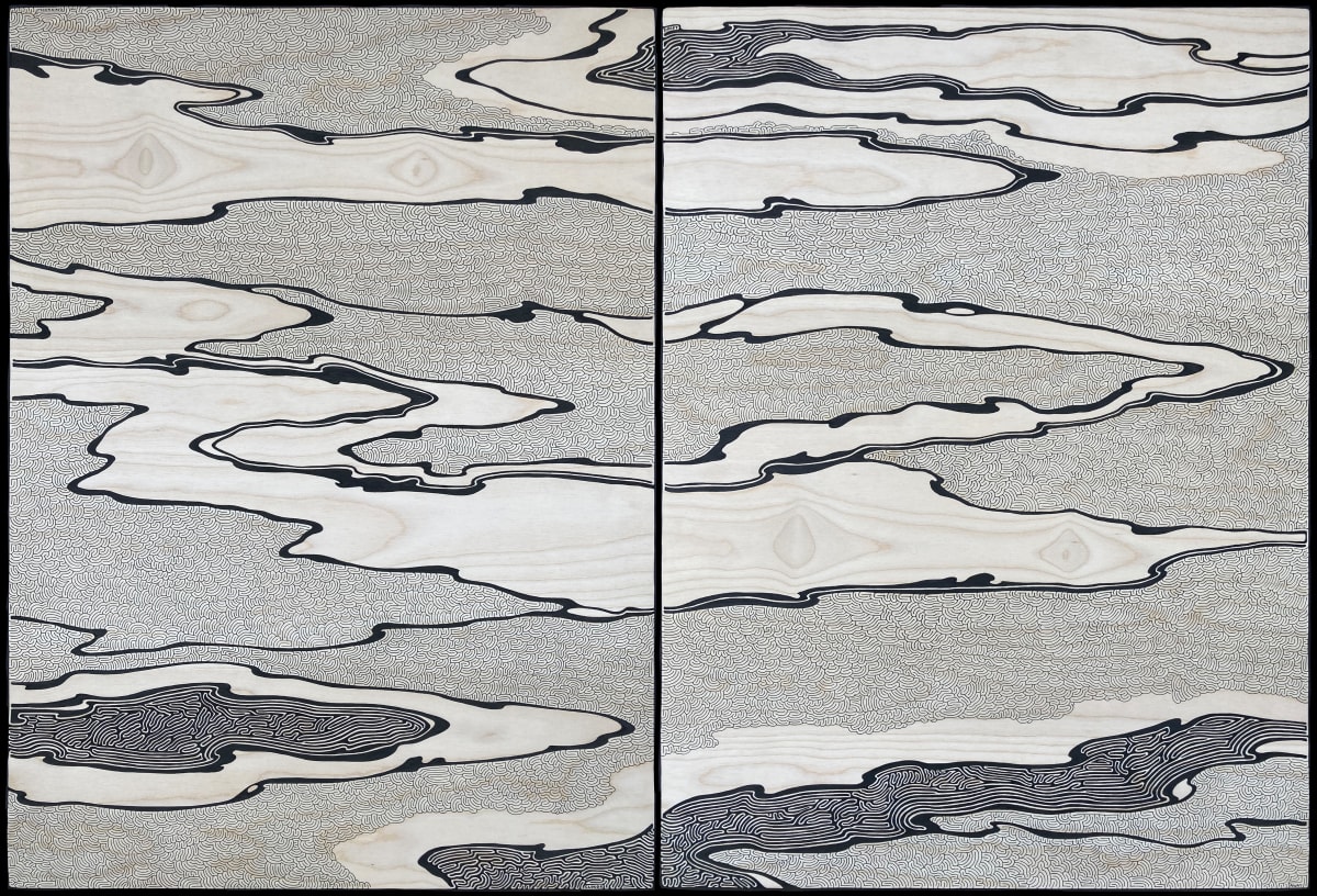 Mourning.Clouds.Drift.Away diptych by Leslie Stoner 