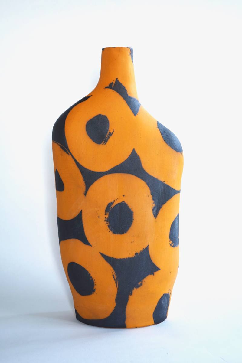Black Donut Stoneware Bottle by Christine Westergaard, Image 1.