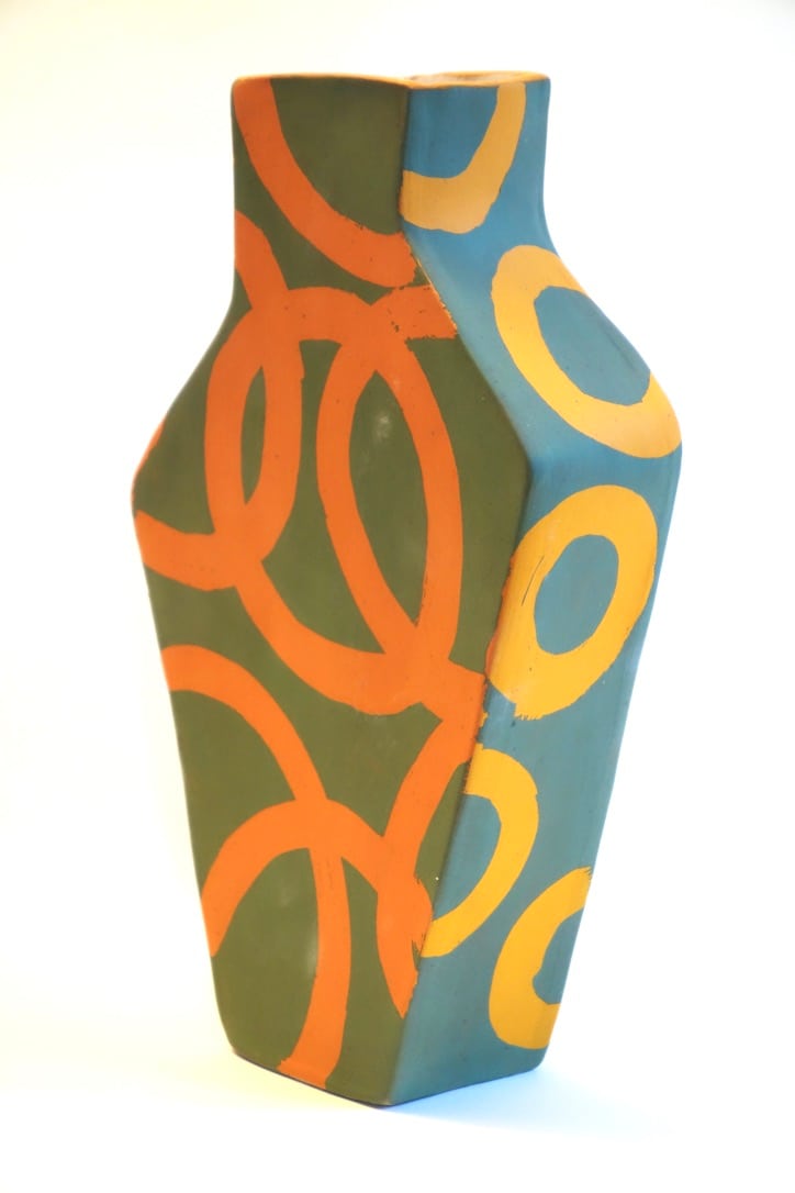 Orange Green Ring Vase by Christine Westergaard, Image 1.