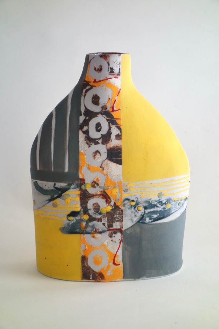 Quadrant Monoprint Bottle by Christine Westergaard, Image 1.