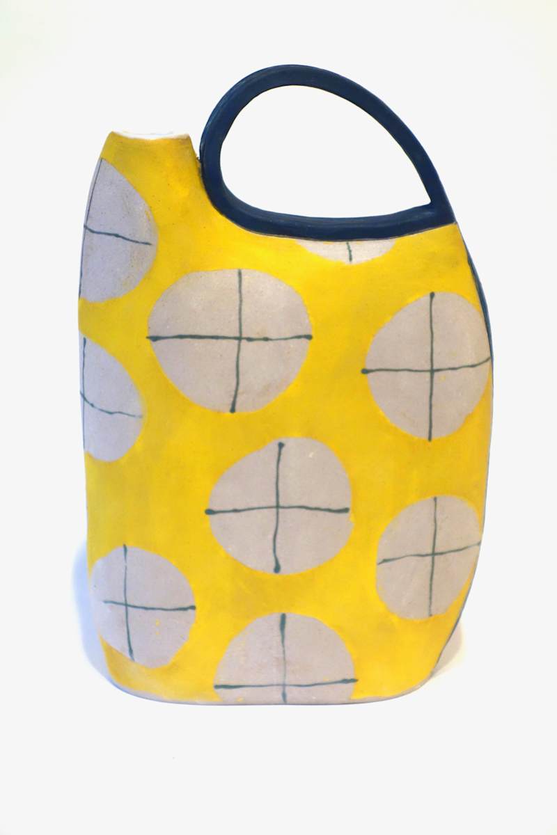 Yellow Plus Pitcher with Blue Handle by Christine Westergaard 