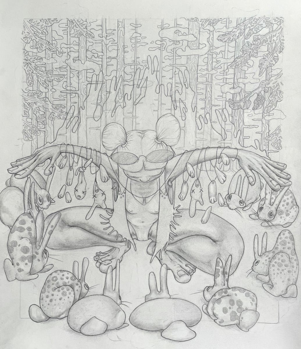 Bunny Parts Drawing by Suzanne Head 