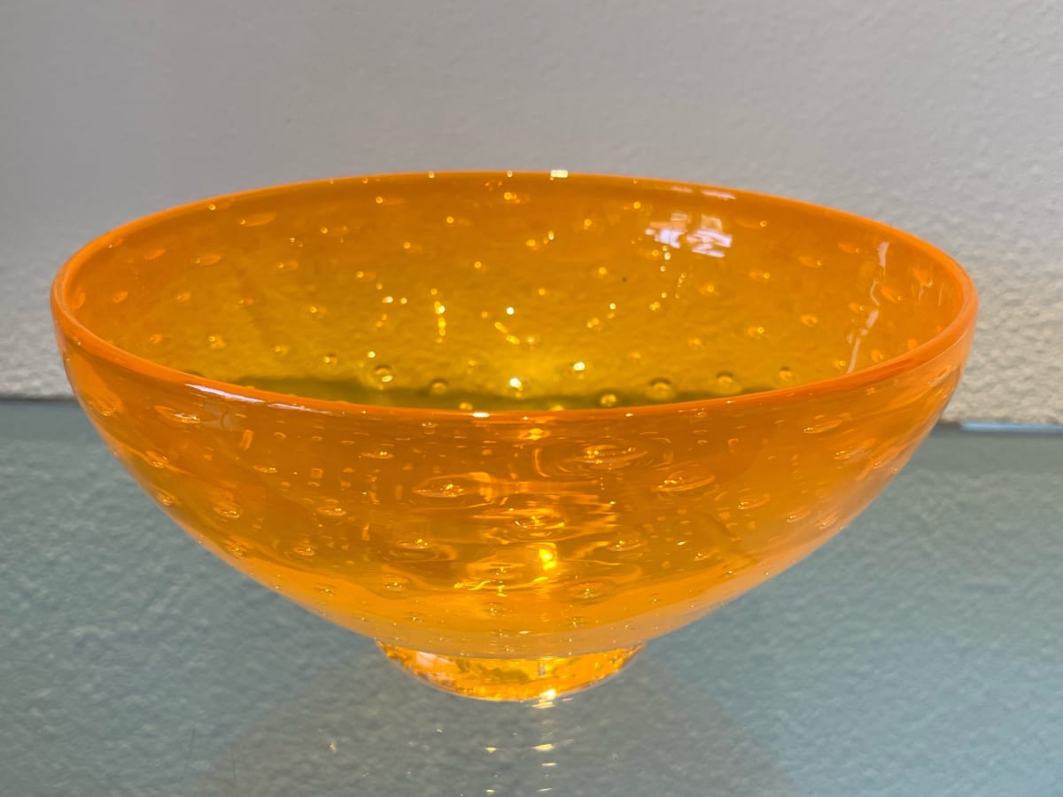 Orange Bubble Bowl #4 by Katrina Hude 