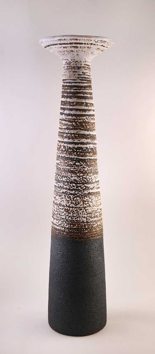 Tall Black/White Flange Bottle by Brian O'Neill, Image 1.