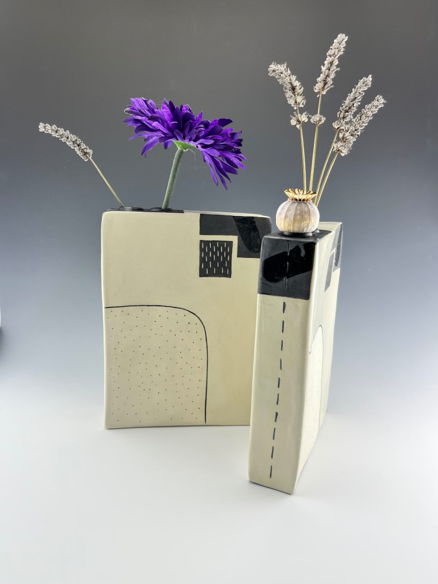 Ceramic Vase with Two Holes by Jan Lipetz, Image 1.