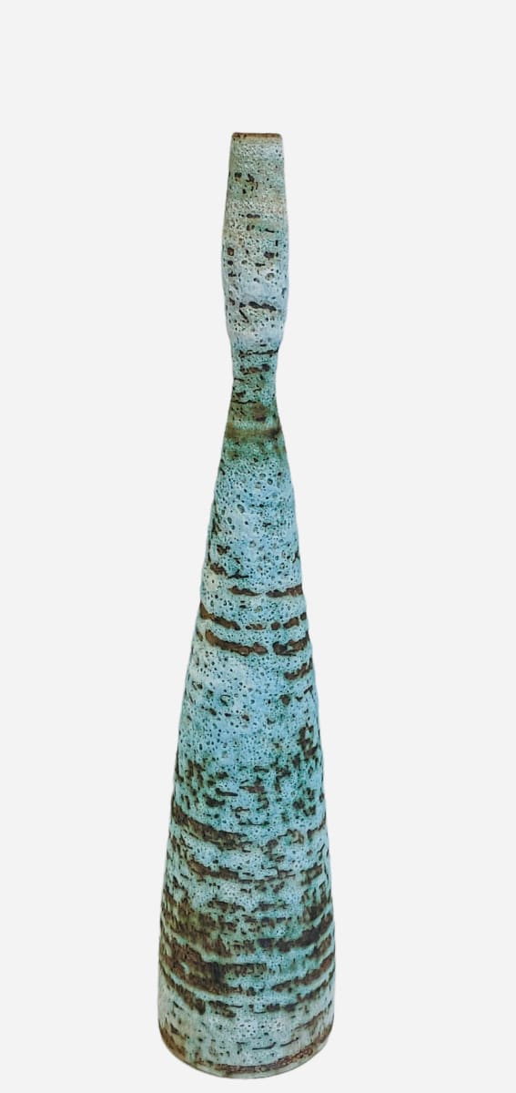 Tall Turquoise Crater Bottle by Brian O'Neill 