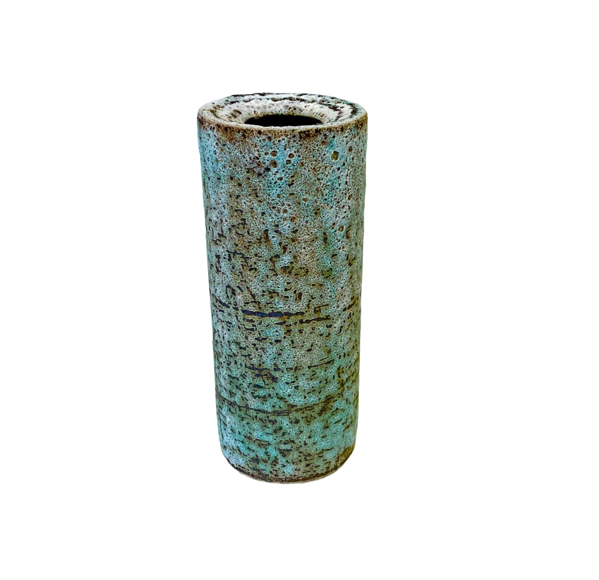 Turquoise Flanged Cylinder by Brian O'Neill, Image 1.