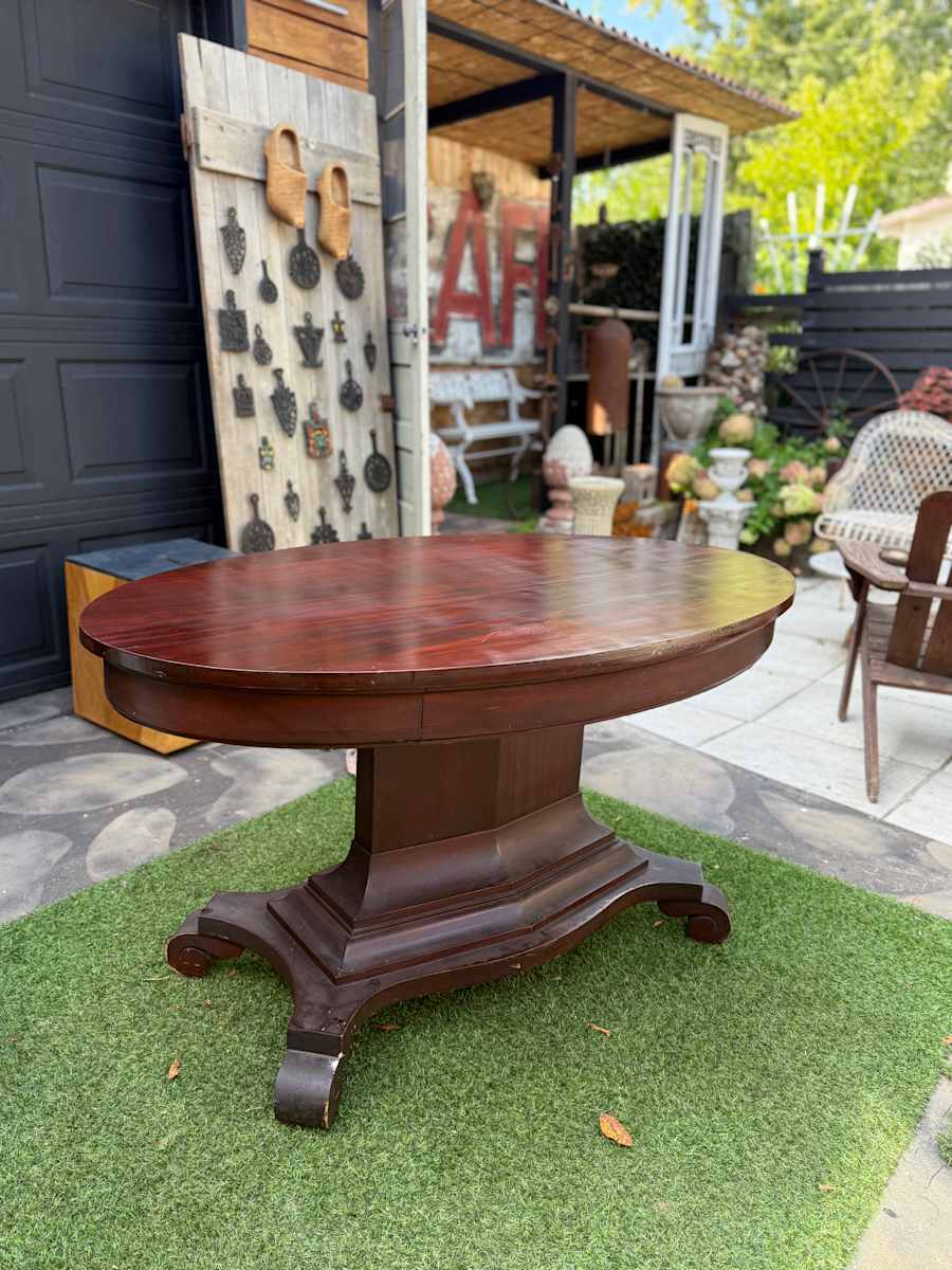 Empire revival mahogany oval desk 