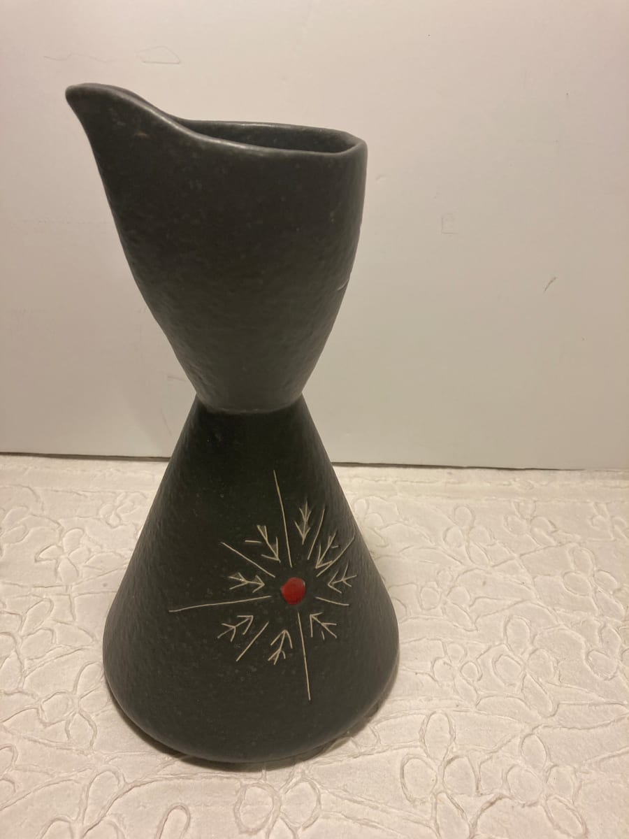 mid century modern black vase 