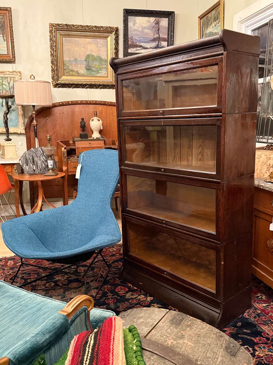 4 section oak stacking bookcase 