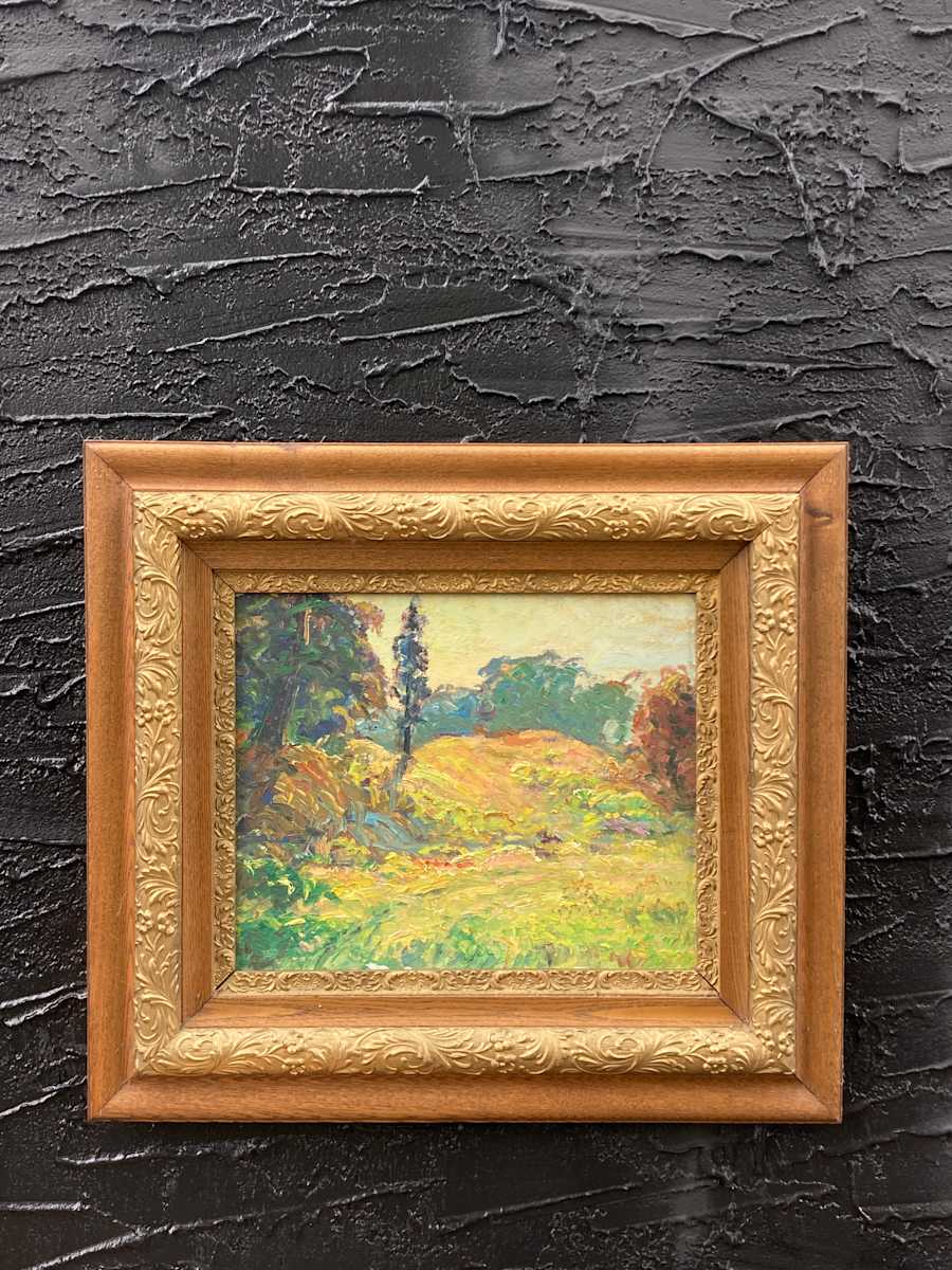 Carl G.T. Olson original painting on board fall field and trees  #24 