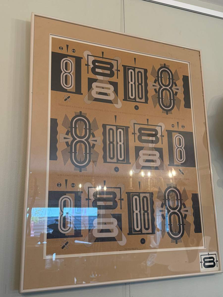 Framed number eight graphic 