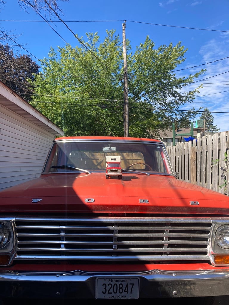 vintage TONKA Red pick up camper 