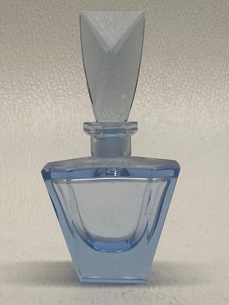 Ice berg blue covered art deco perfume 