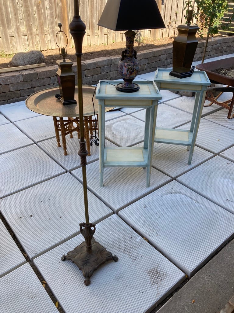 1930's iron and brass floor lamp 