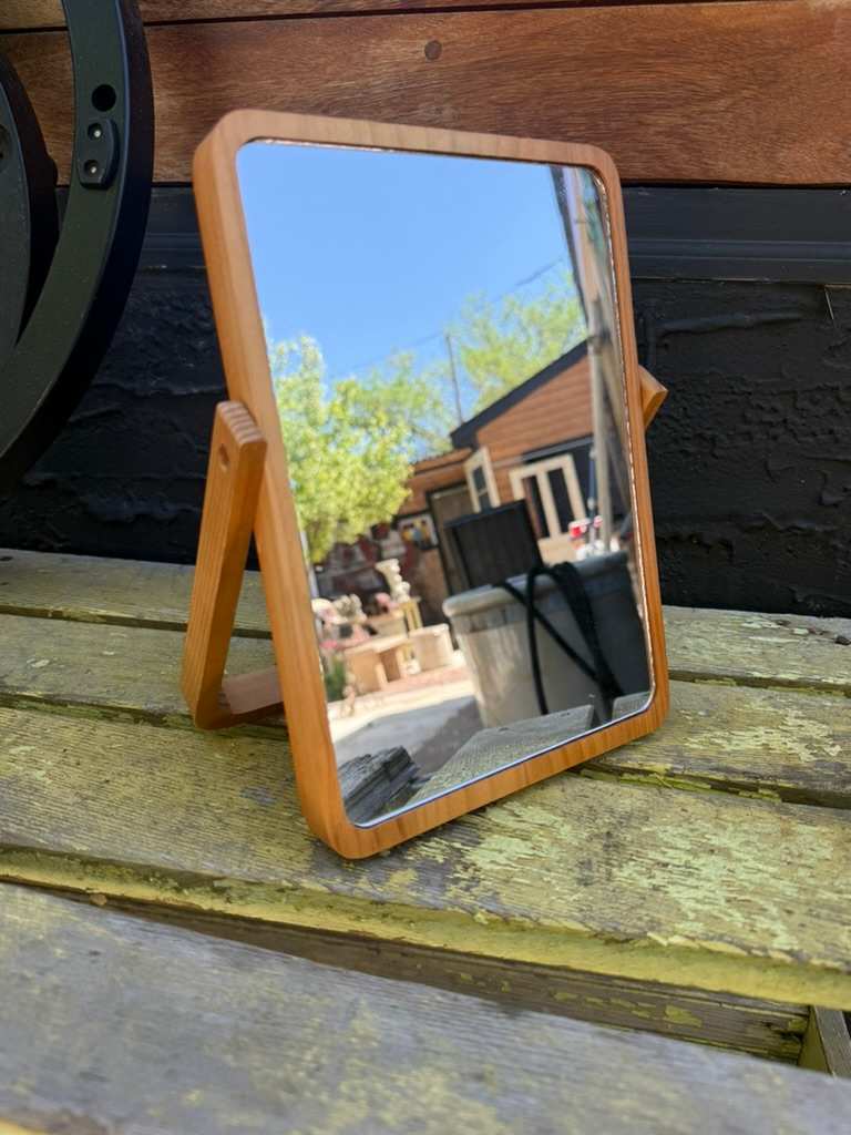 Simple pine dresser mirror, Image 1.