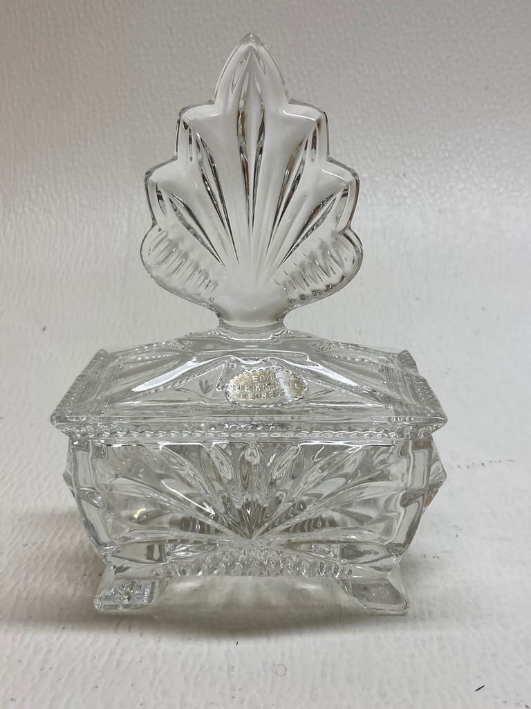 vintage clear covered  glass Art Deco perfume bottle 