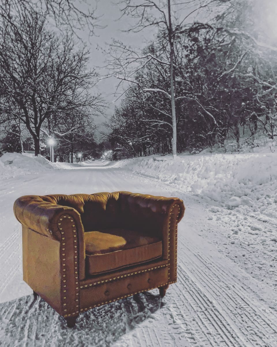 Upholstered Chesterfield chair 