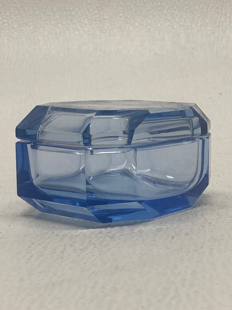 Ice berg blue Perfume covered powder dish 