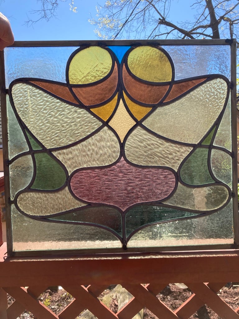 Art Nouveau stained glass window 