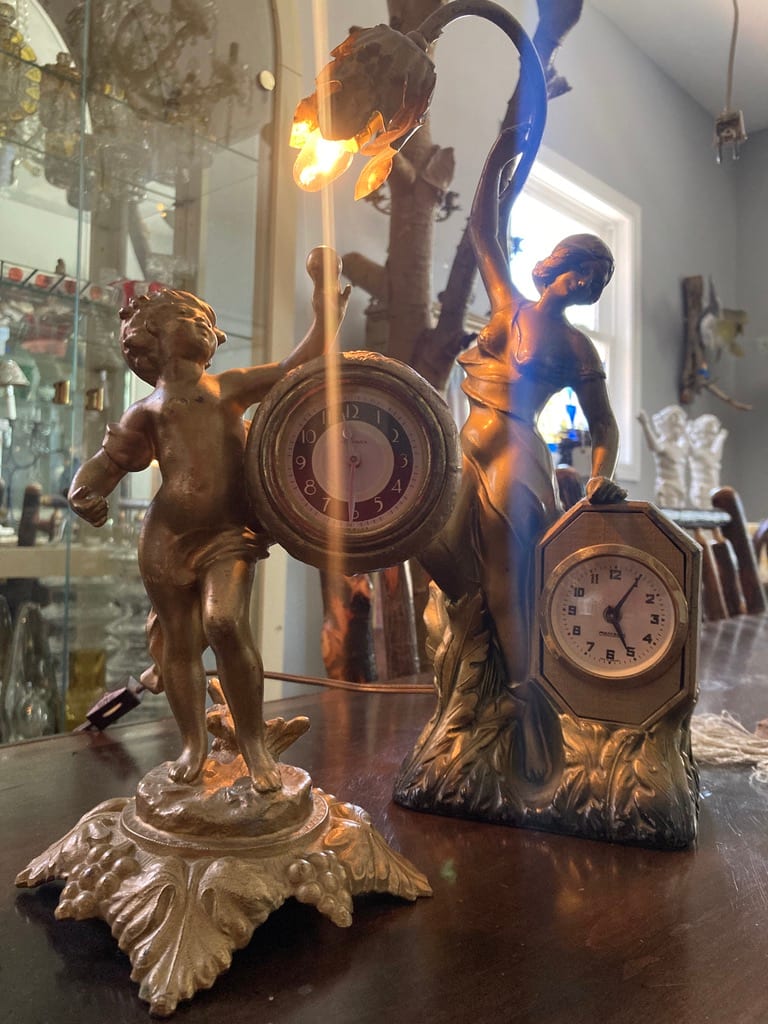 Mercedes Art Nouveau figural cherub  clock 